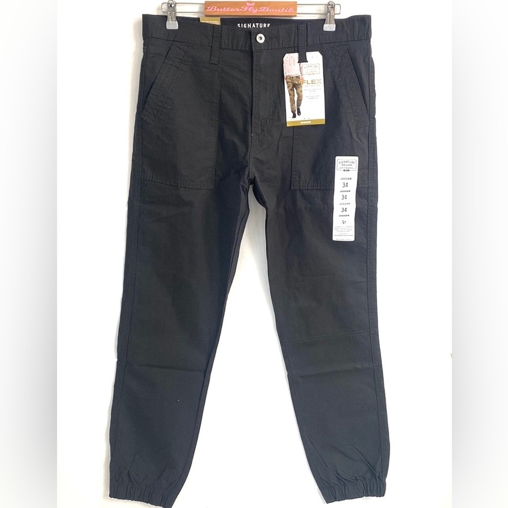 (B51) Levi’s Signature Men’s Joggers Black Flex Light Weight Gold Edition, Sz 34 - Picture 2 of 12